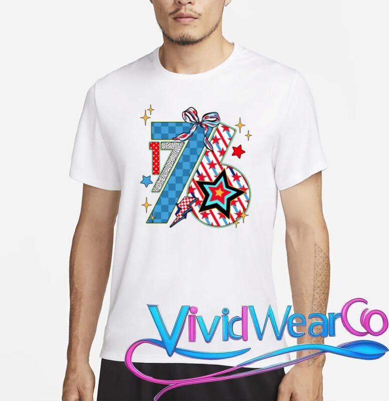 America 1776 4th Of July Retro 80s Style T-Shirt