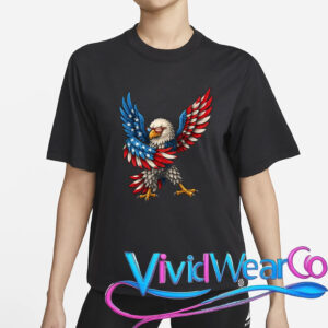 American Flag USA Dabbing Bald Eagle Patriotic 4th Of July T-Shirt