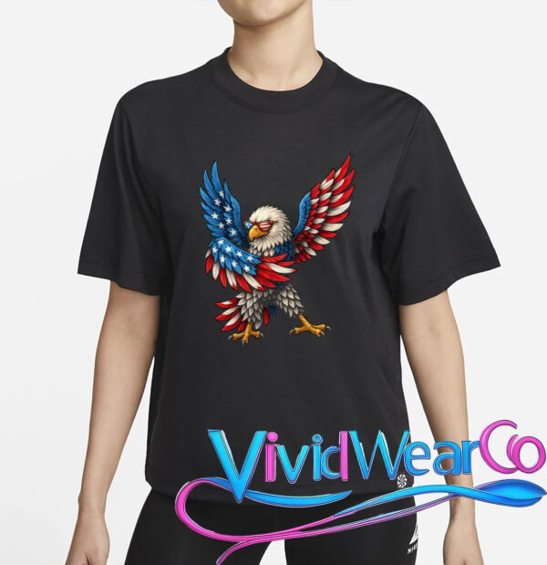 American Flag USA Dabbing Bald Eagle Patriotic 4th Of July T-Shirt