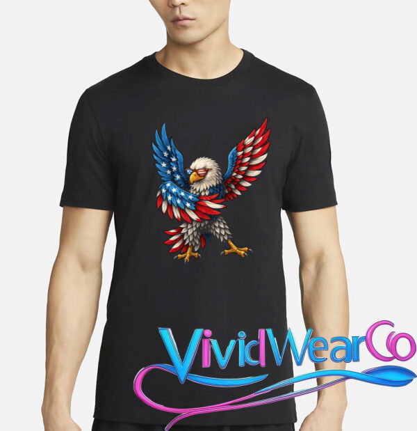 American Flag USA Dabbing Bald Eagle Patriotic 4th Of July T-Shirt