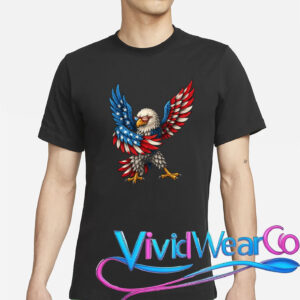 American Flag USA Dabbing Bald Eagle Patriotic 4th Of July T-Shirt