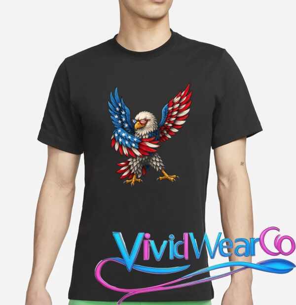 American Flag USA Dabbing Bald Eagle Patriotic 4th Of July T-Shirt