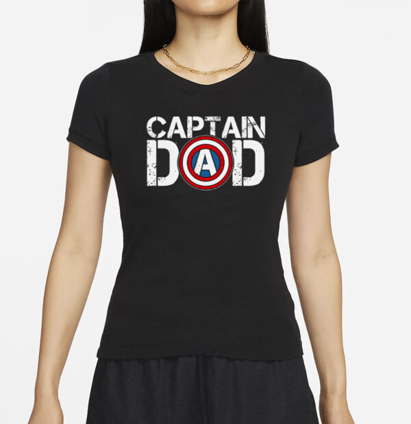 Captain Dad Super Hero Father’s Day T-Shirt