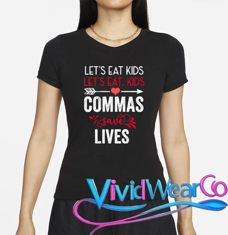 Commas Save Lives Funny Grammar T-Shirt