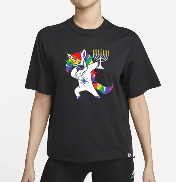 Dabbing Unicorn Hanukkah T-Shirt