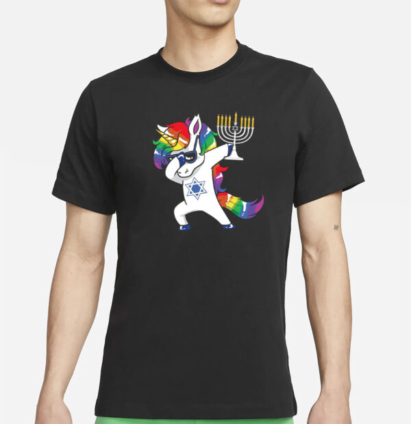 Dabbing Unicorn Hanukkah T-Shirt