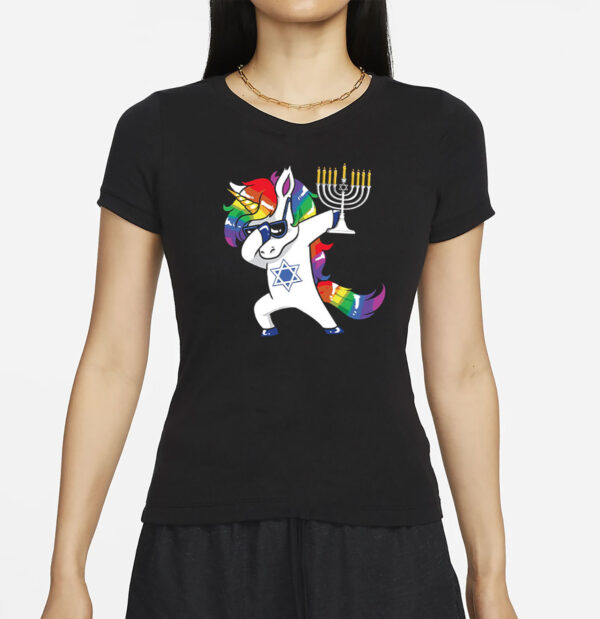 Dabbing Unicorn Hanukkah T-Shirt