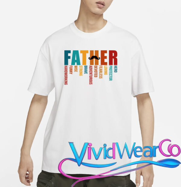 Funny Dad Definition Fathers Day Mustache T-Shirt