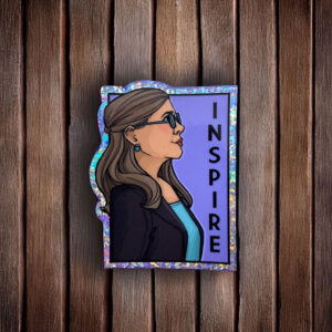 Glitter- Inspire - Carrie Fisher - She Series Sticker