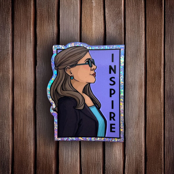 Glitter- Inspire - Carrie Fisher - She Series Sticker