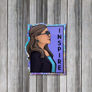 Glitter- Inspire - Carrie Fisher - She Series Sticker