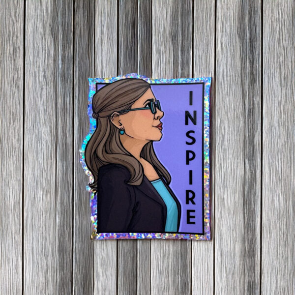 Glitter- Inspire - Carrie Fisher - She Series Sticker