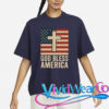God Bless America Vintage Cross American Flag T-Shirt