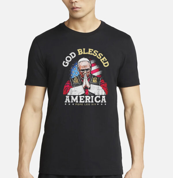 God Blessed America Patriotic Pope Leo XIV T-Shirt