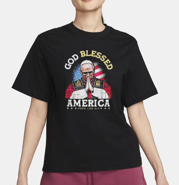God Blessed America Patriotic Pope Leo XIV T-Shirt