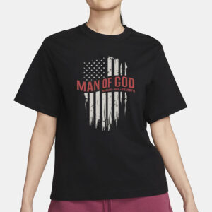Man Of God Husband Dad Grandpa United States Flag Father's Day T-Shirt