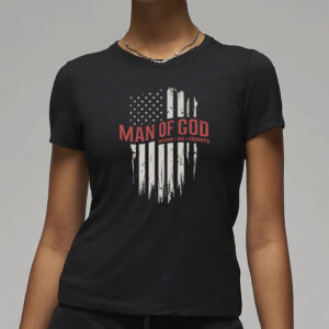 Man Of God Husband Dad Grandpa United States Flag Father's Day T-Shirt