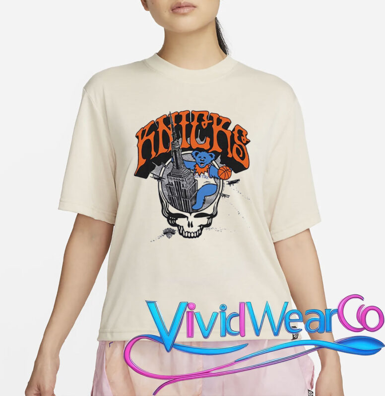 New York Knicks X Grateful Dead Homage Skull T-shirt