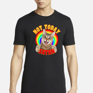Not Today Satan Cat Rainbow T-Shirt
