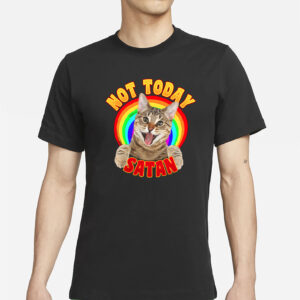 Not Today Satan Cat Rainbow T-Shirt