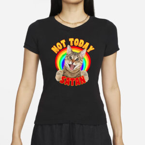 Not Today Satan Cat Rainbow T-Shirt