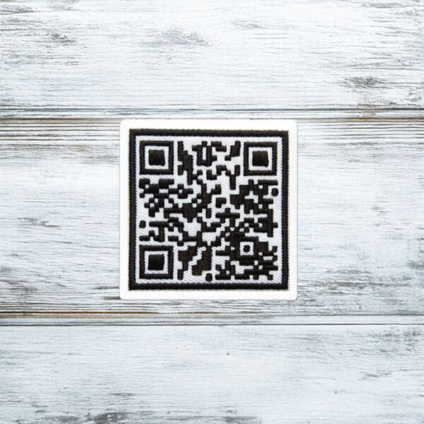 Rickroll QR Code Embroidered Iron On Patch