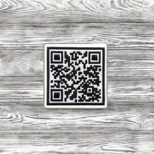 Rickroll QR Code Embroidered Iron On Patch