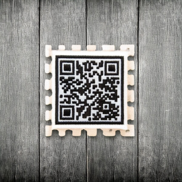Rickroll QR Code Embroidered Iron On Patch