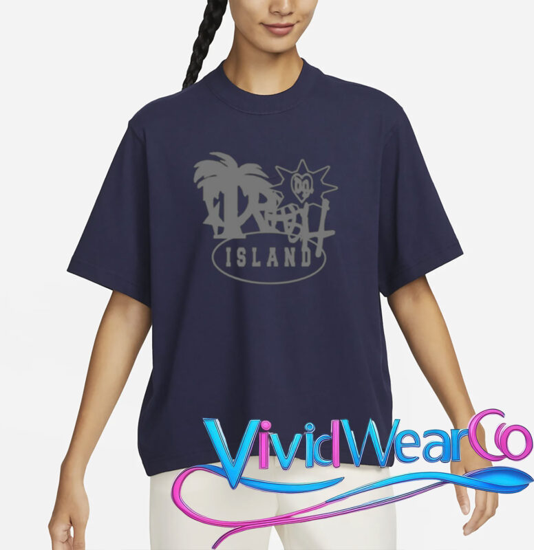 trash island logo black t shirt