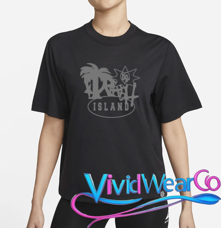 trash island logo black t shirt